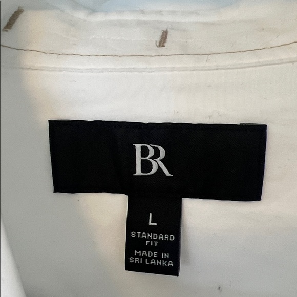 Banana Republic Mens White Button Down Shirt Size L Standard Fit Cotton - Picture 2 of 5